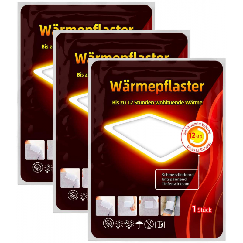 Wärmepflaster mit 12h Wärme 3erSet, 13 x 10 cm