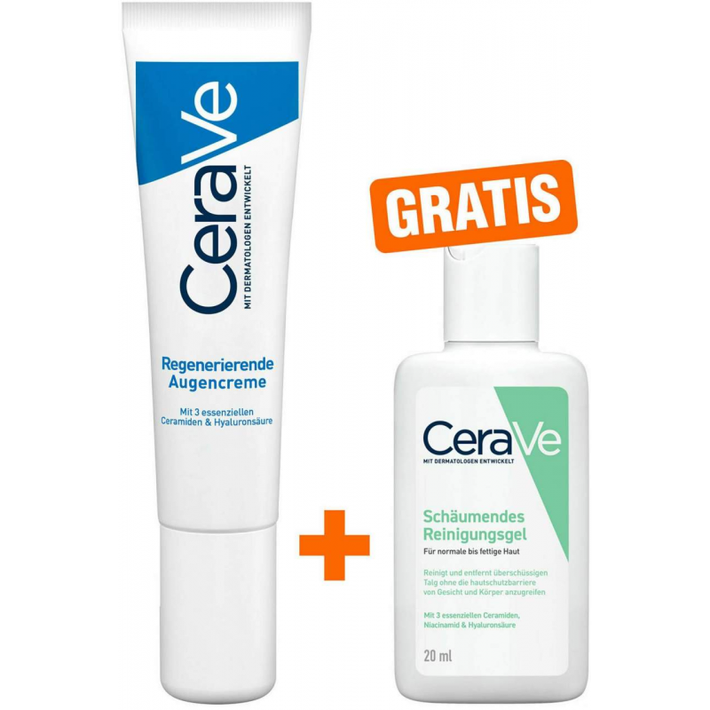 CeraVe regenerierende Augencreme 14 ml + gratis schäumendes Reinigungsgel 20 ml
