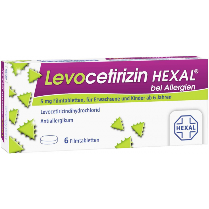Levocetirizin Hexal bei Allergien 5 mg 6 Filmtabletten