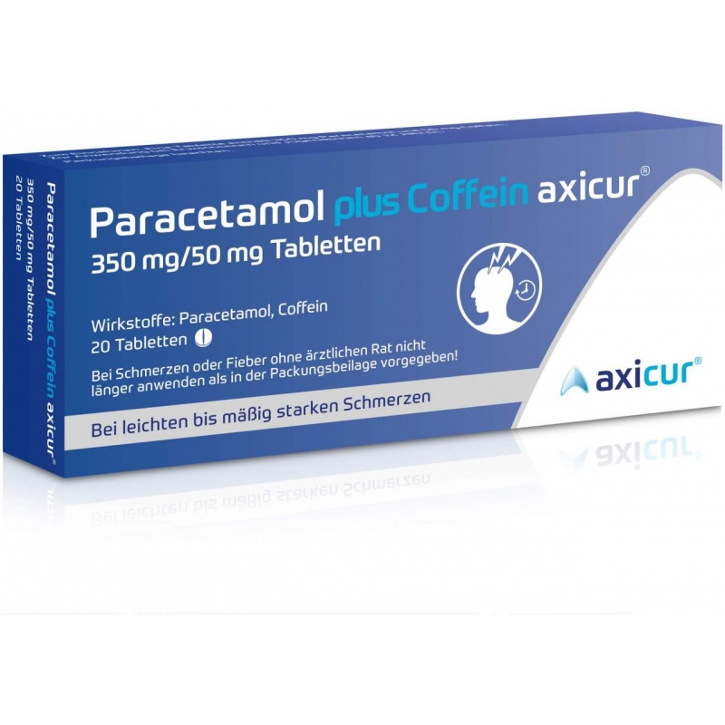 Paracetamol plus Coffein axicur 350 mg - 50 mg 20 Tabletten