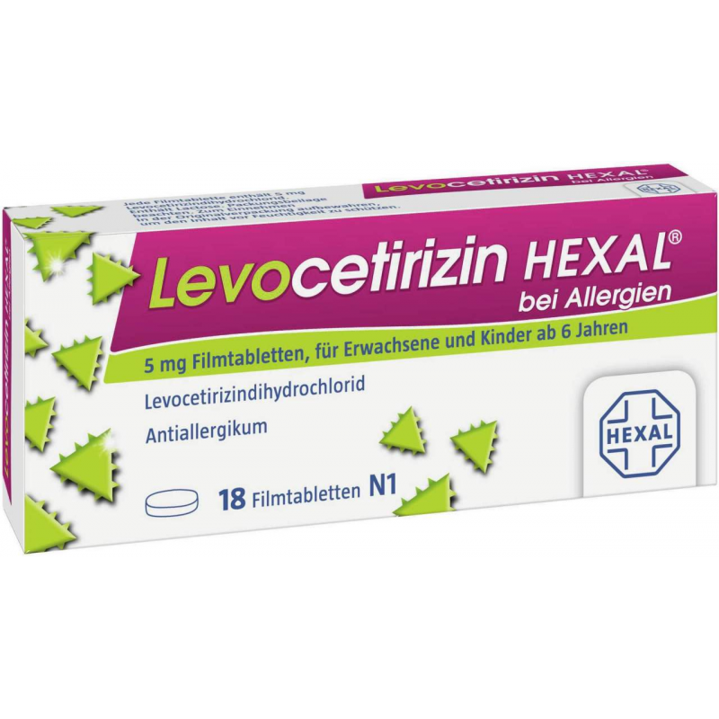 Levocetirizin Hexal bei Allergien 5 mg 18 Filmtabletten