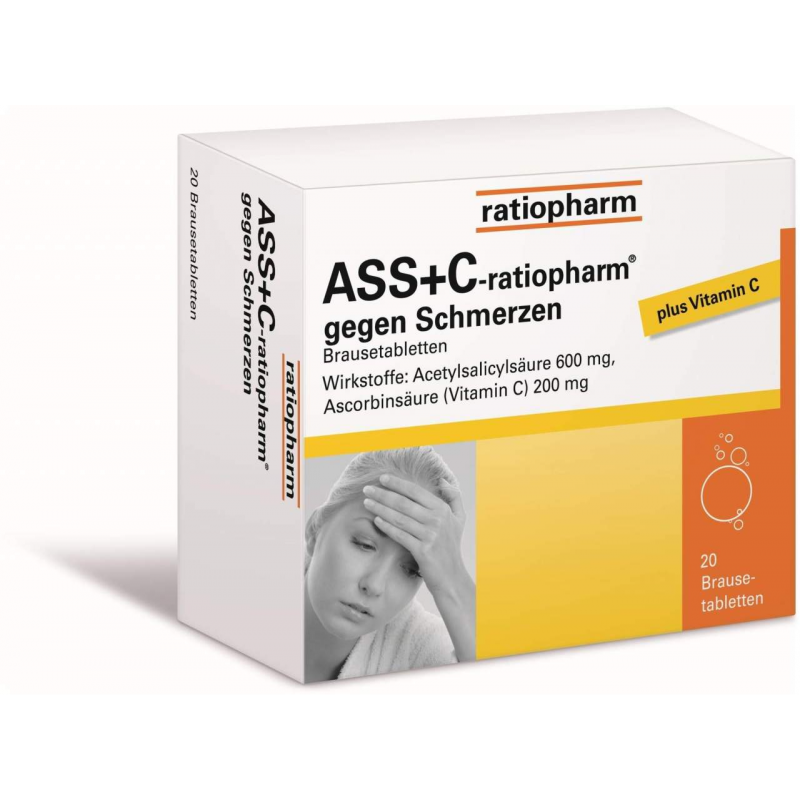 ASS+C-ratiopharm gegen Schmerzen 20 Brausetabletten