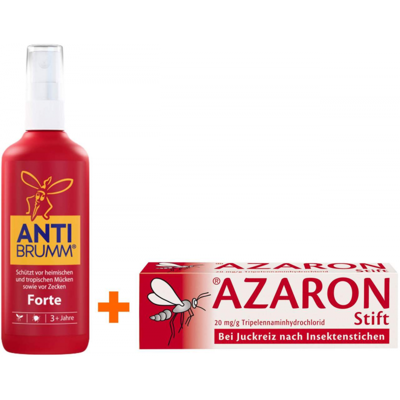 Sparset Insektenschutz Anti Brumm forte 150 ml + Azaron Stift 1 Set