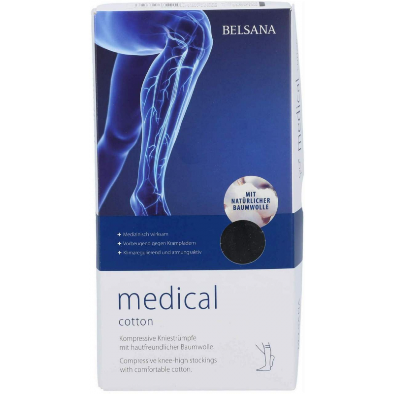 Belsana Med Cotton Ad Gr.L Gr. 39 - 41 Schwarz 2 Stk