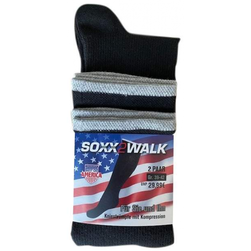 SOXX2WALK Kniestrümpfe mit Kompression, Gr.35-38, 2 er Set