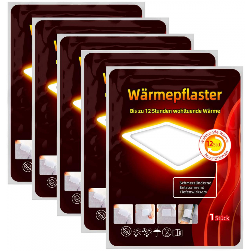 Wärmepflaster mit 12h Wärme 5er Set, 13 x 10 cm