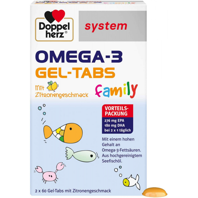 Doppelherz System Omega-3 Family 120 Gel-Tabs