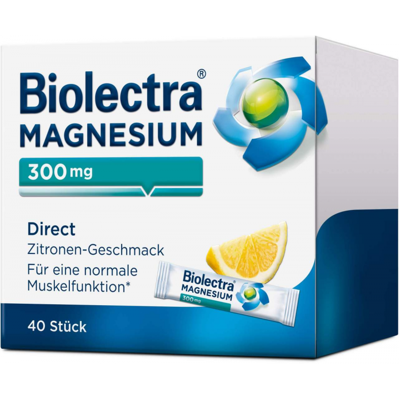 Biolectra Magnesium 300 mg Direct Zitronengeschmack 40 Beutel