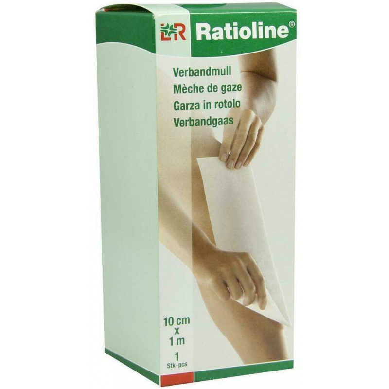 Ratioline Acute Verbandmull 10 cm X 1 M Gerollt 1 Stück