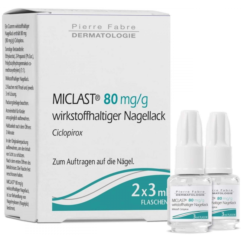 Miclast 80 mg pro g wirkstoffhaltiger Nagellack 2 x 3 ml