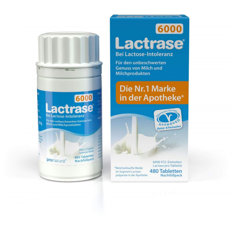 Lactrase 6.000 Fcc 480 Tabletten Klickspender Nachfüllpack