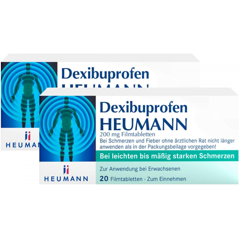 Dexibuprofen Heumann 200 mg 2 x 20 Filmtabletten