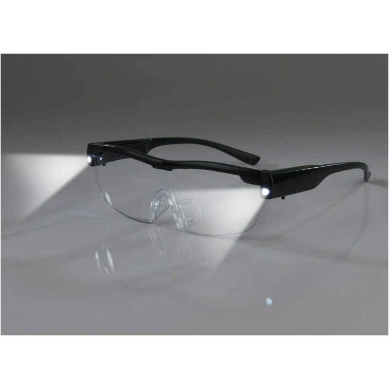 Easymaxx Vergrößerungsbrille mit LED-Licht, schwarz, inkl. Aufbewahrungsbeutel