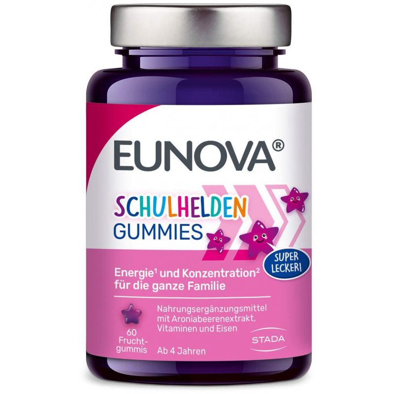Eunova Schulhelden Gummies 60 Bonbons