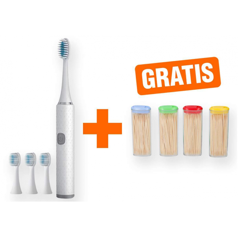 Elektrische Zahnbürste inkl. 4 Bürstenaufsätze + gratis Zahnstocher
