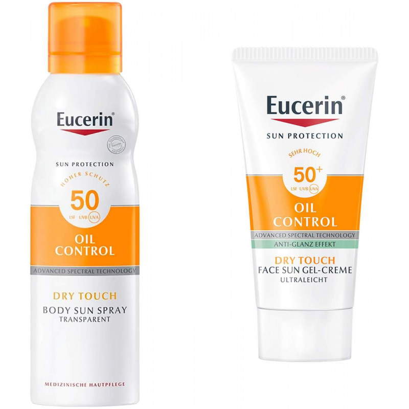 Eucerin Sun Oil Control Dry Touch LSF 50 200 ml Spray + gratis Sun Gel-Creme Oil Control 20 ml