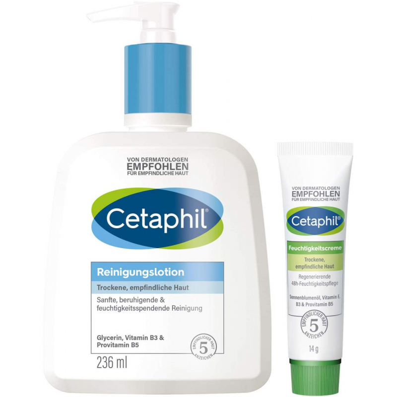 Cetaphil Reinigungslotion 236 ml + gratis Feuchtigkeitscreme 14 g