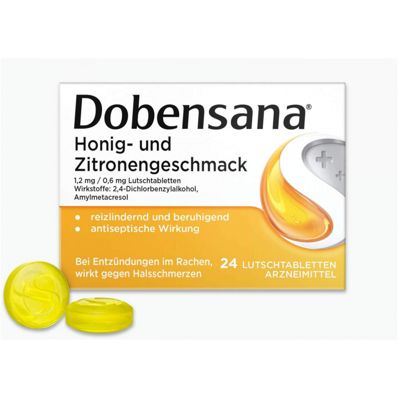 Dobensana Honig- und Zitronengeschmack 1,2 mg & 0,6 mg 24 Lutschtabletten