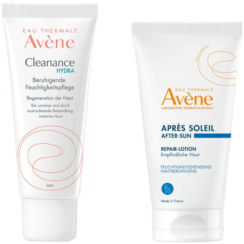 Avene Cleanance Hydra beruhigende Feuchtigkeitspflege 40 ml + gratis Repair-Lotion nach der Sonne 50 ml