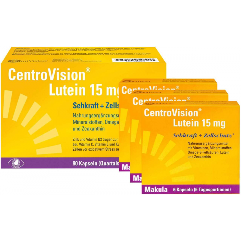 Centrovision Lutein 15 mg 90 Kapseln + gratis Centrovision Lutein 15 mg 18 Kapseln
