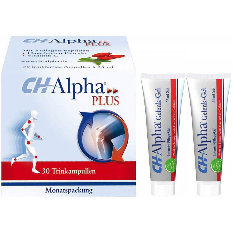 CH ALPHA Plus Trinkampullen 30 Stück + 2 x gratis CH-ALPHA Gelenk Gel 25 ml