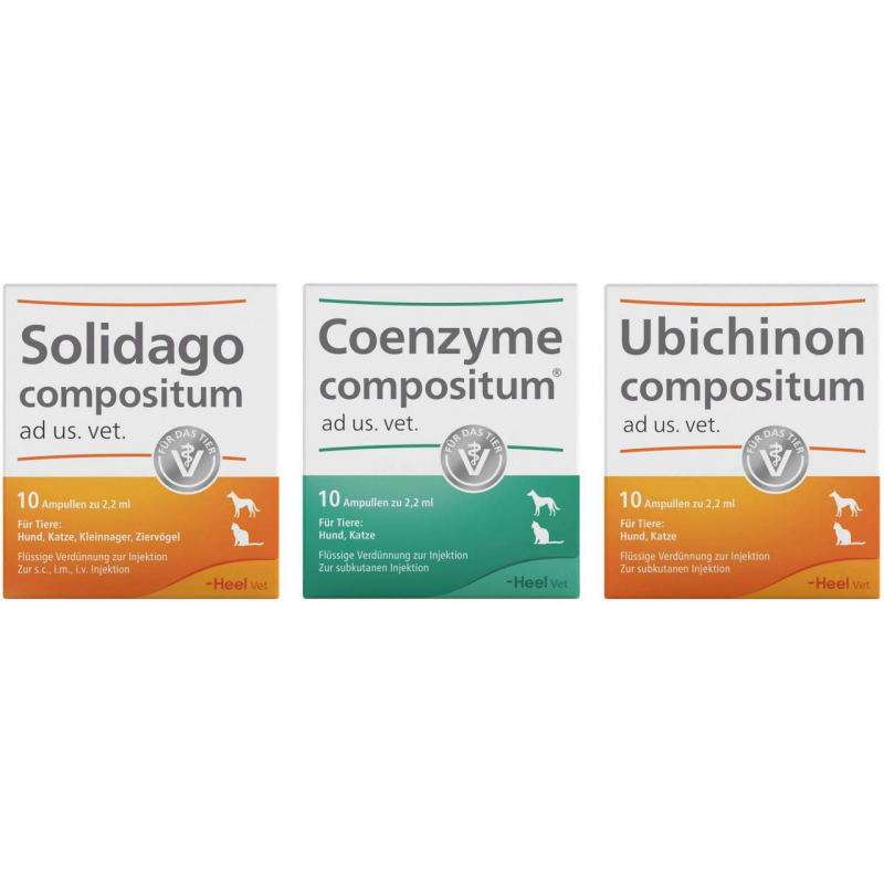 Solidago Compositum ad us.vet 10 Stk. + Ubichinon Compositum ad us.vet. 10 Stk. + Coenzym Compositum ad us.vet. 10 Stk.