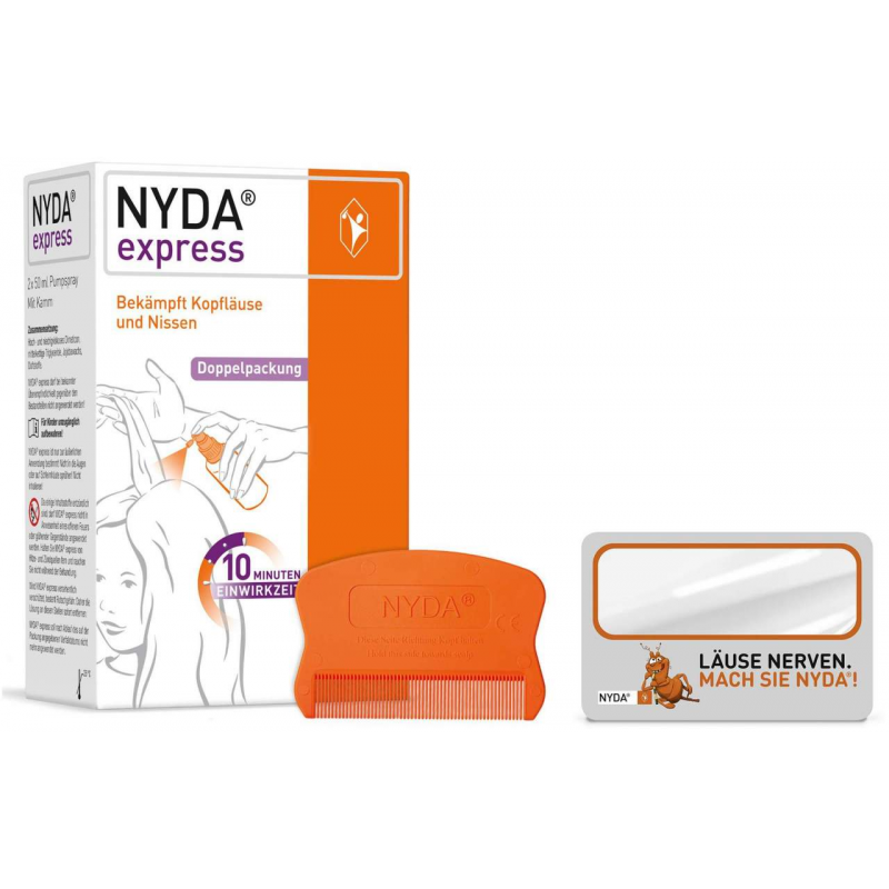 Nyda express Pumplösung 2x50ml + gratis Lupe