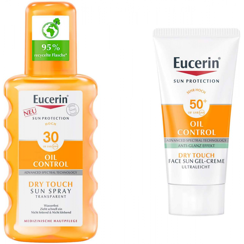 Eucerin Sun Oil Control Transparent Spray LSF 30 200 ml + gratis Sun Gel-Creme Oil Control 20 ml