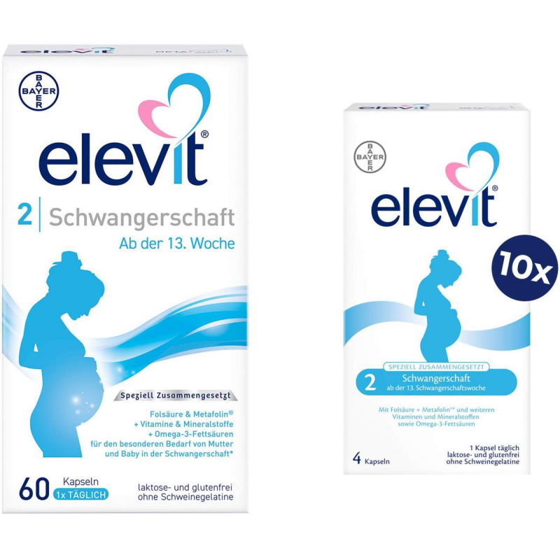 Elevit 2 Schwangerschaft 60 Kapseln + gratis 40 Kapseln