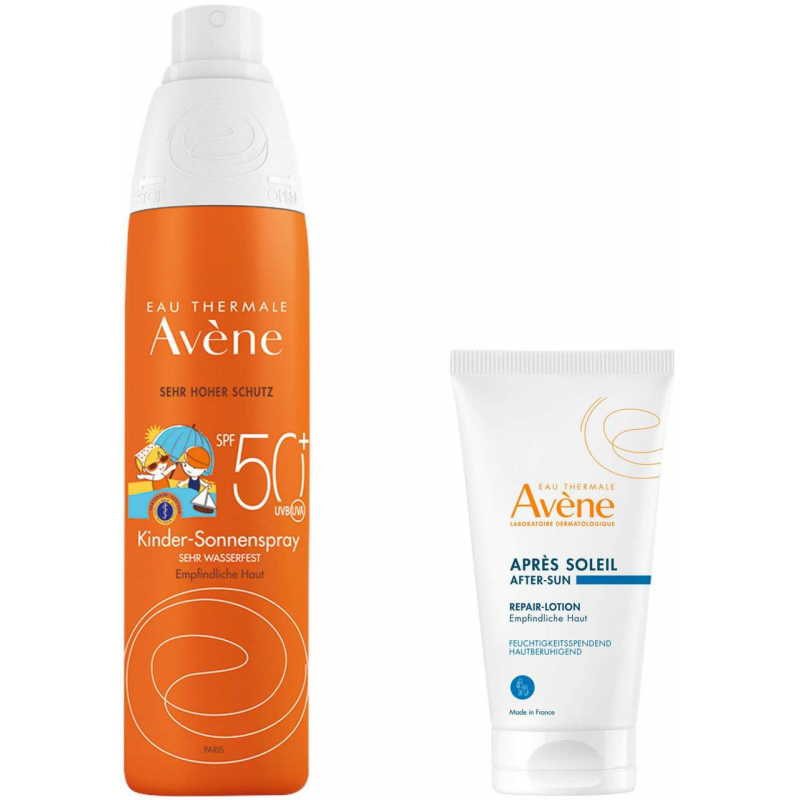 Avene Sunsitive Kinder Sonnenspray SPF 50+ 200 ml + gratis Repair Lotion 50 ml