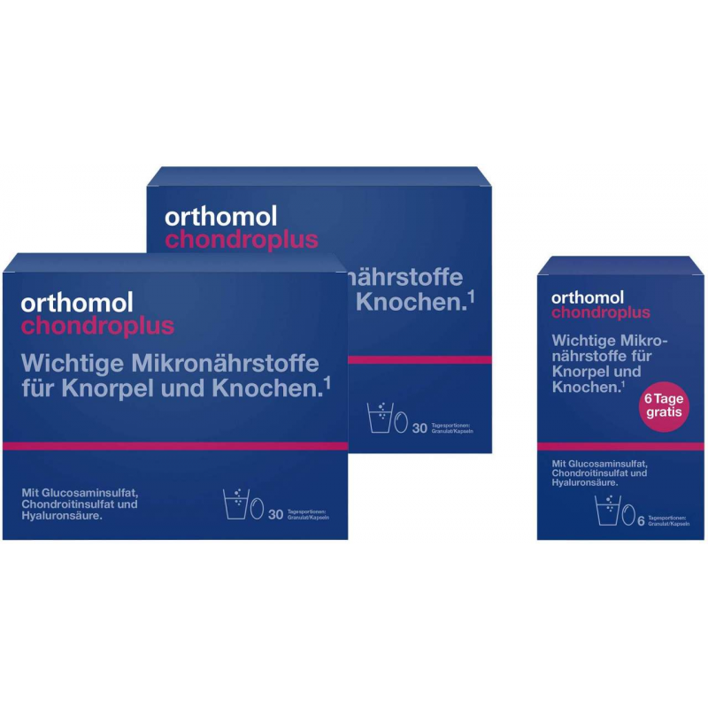 Orthomol Chondroplus Granulat und Kapseln 2 x 30 Beutel + gratis 6 Beutel