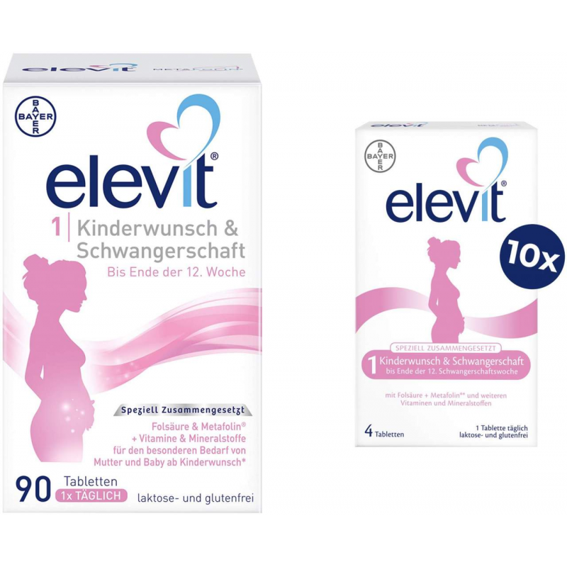 Elevit 1 Kinderwunsch & Schwangerschaft 90 Tabletten + gratis 40 Tabletten