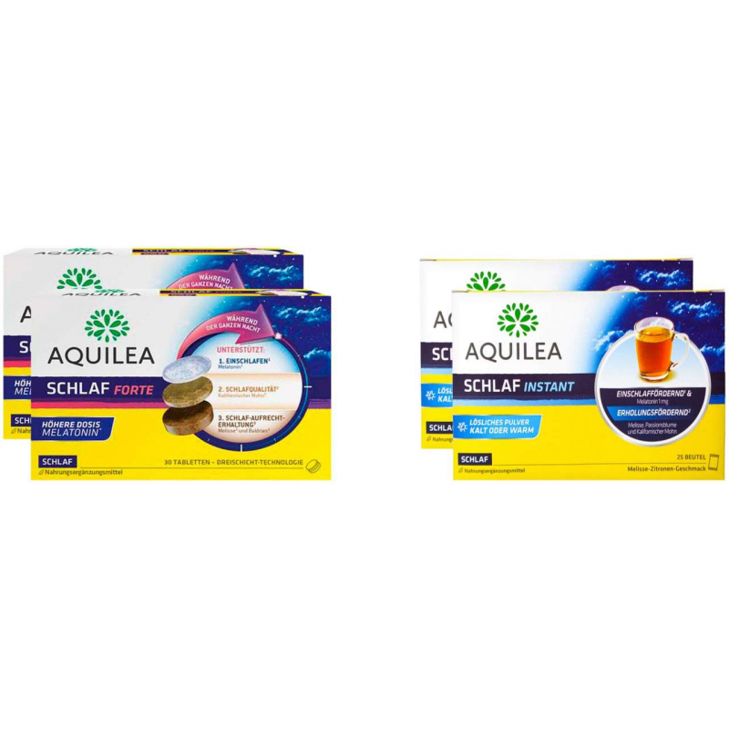 Aquilea Schlaf forte 2 x 30 Tabletten + gratis Aquilea Schlaf Instant Pulver 2 x 25 Beutel