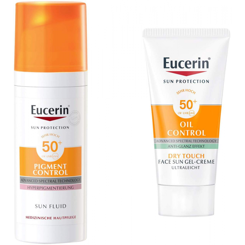Eucerin Sun Pigment Control LSF50+ 50 ml Fluid + gratis Sun Gel-Creme Oil Control LSF50+ 20 ml