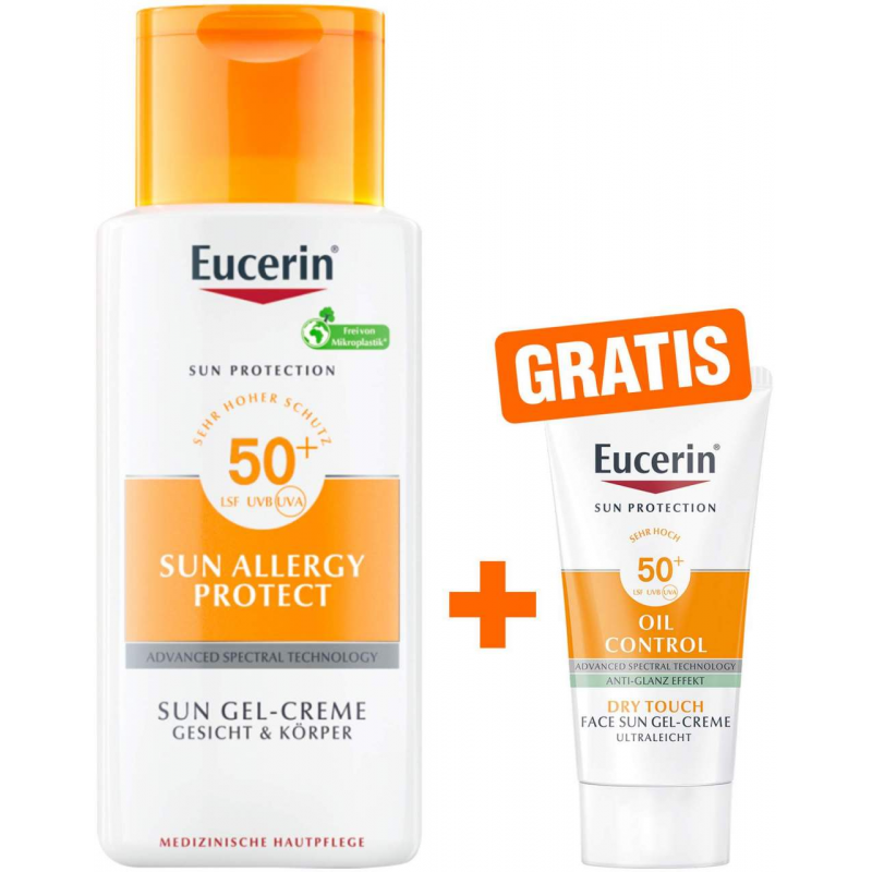 Eucerin Sun Allergy Protect Creme Gel LSF 50+ 150 ml + gratis Sun Gel-Creme Oil Control 20 ml