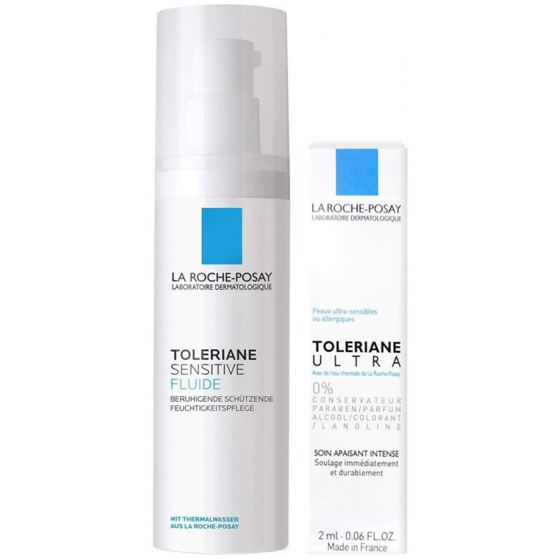 La Roche Posay Toleriane Sensitive 40 ml Fluid + gratis Dermallergo Augencreme 2 ml