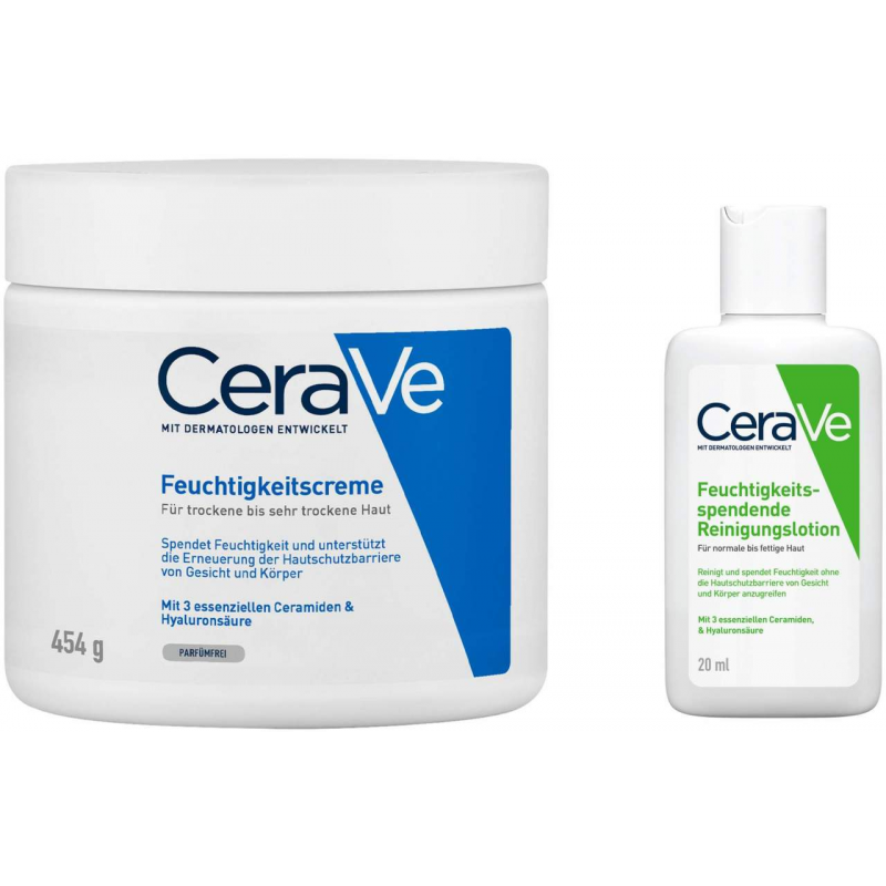 CeraVe Feuchtigkeitscreme 454 g + gratis Reinigungslotion 20 ml