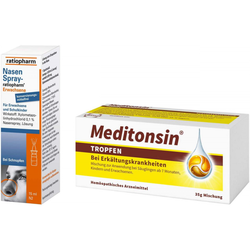 NasenSpray-ratiopharm Erwachsene 15 ml + Meditonsin Tropfen 35 g Lösung