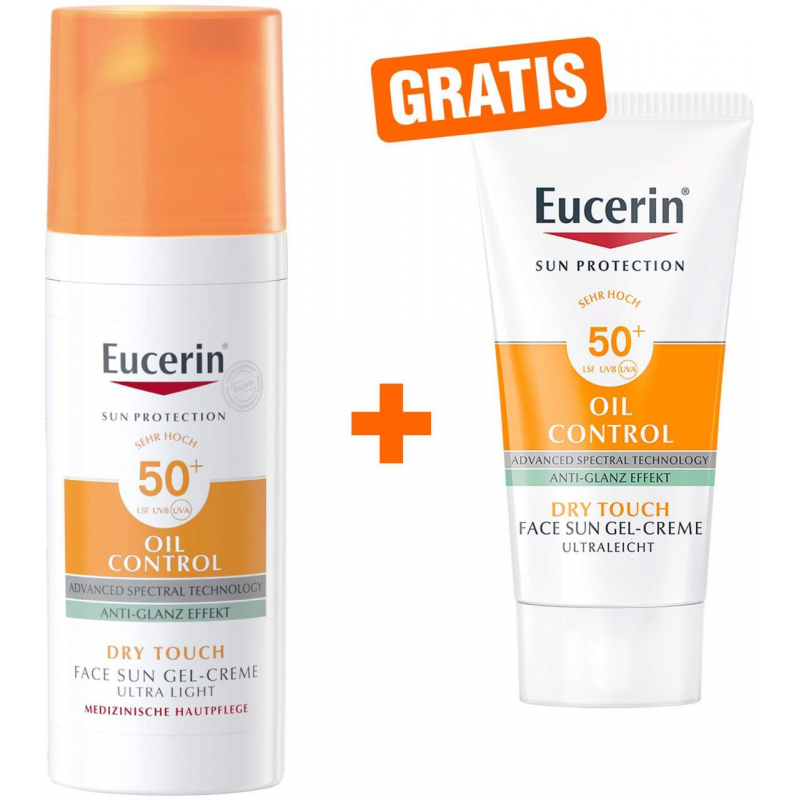 Eucerin Sun Oil Control Face Gel-Creme LSF 50+ 50 ml + gratis Sun Gel-Creme Oil Control 20 ml