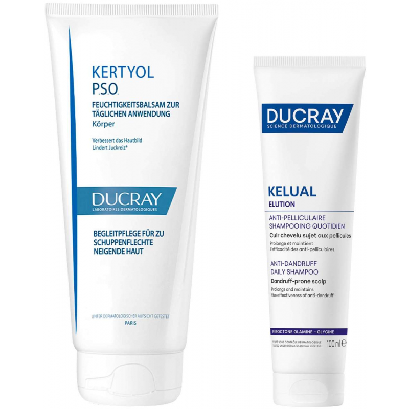 Ducray Kertyol PSO Feuchtigkeitsbalsam 200 ml + gratis Elution ausgl. Shampoo 100 ml
