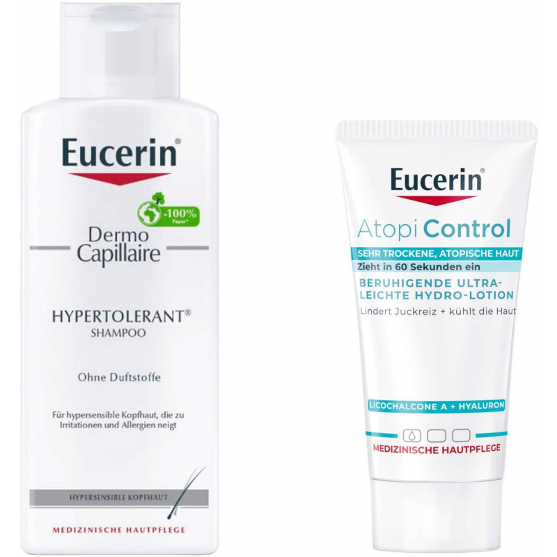 Eucerin Dermo Capillaire hypertolerant Shampoo 250 ml + gratis AtopiControl Hydro-Lotion 20 ml