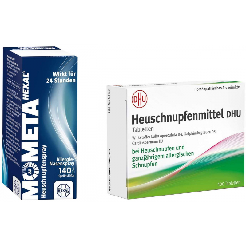 Sparset Allergie Mometahexal Heuschnupfenspray 50 µg 140 Sprühstöße 18 g + Heuschnupfenmittel DHU 100 Tabletten