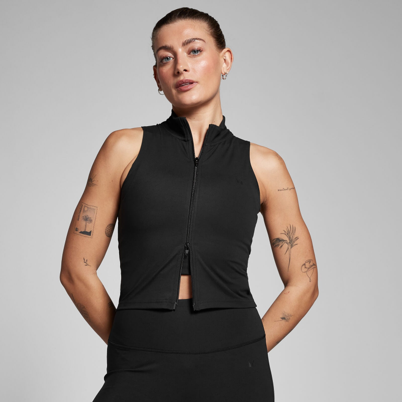 MP Damen Tempo Top mit durchgehendem Reißverschluss – Schwarz - XS – Bild 1 von 4