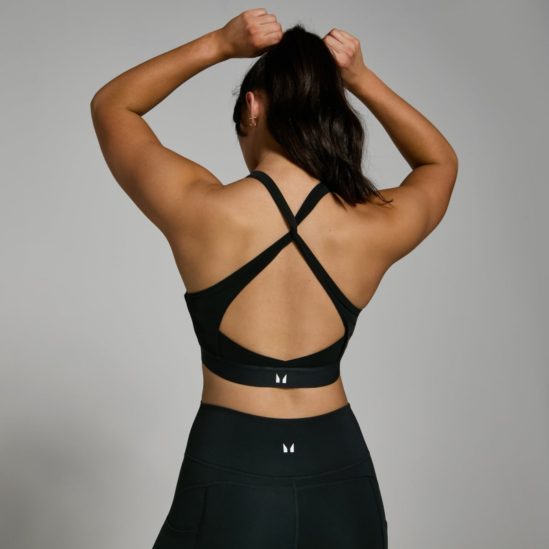 MP Damen Power Sport-BH mit gekreuztem Rücken – Schwarz - XXS – Bild 1 von 4