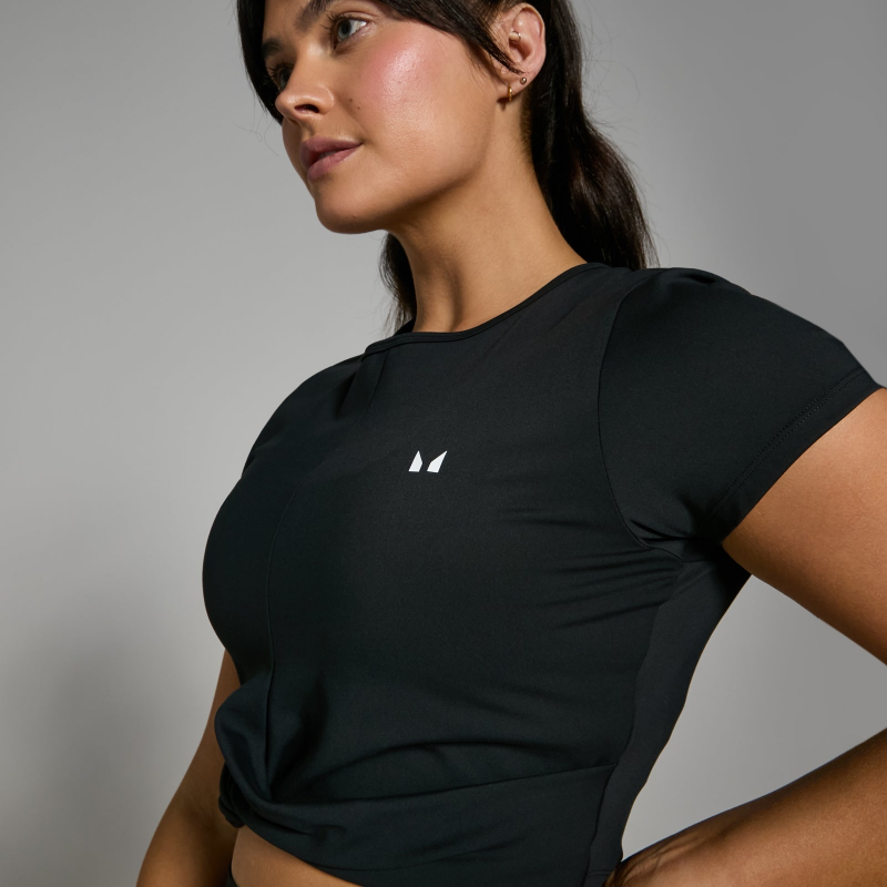 MP Damen Power Kurzarm Crop-Top – Schwarz - XS – Bild 1 von 4