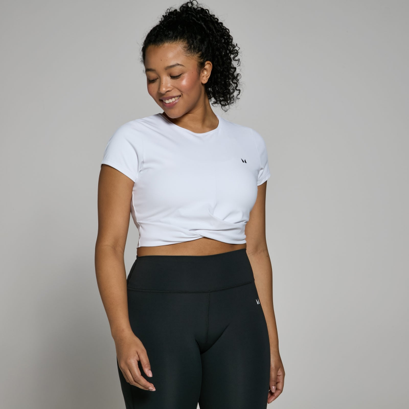MP Damen Power Kurzarm-Crop-Top — Weiß - XXS – Bild 1 von 4