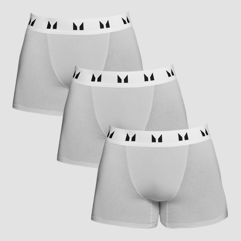MP Herren Boxershorts (3er-Pack) Hellgrau/Weiß - XXS – Bild 1 von 3