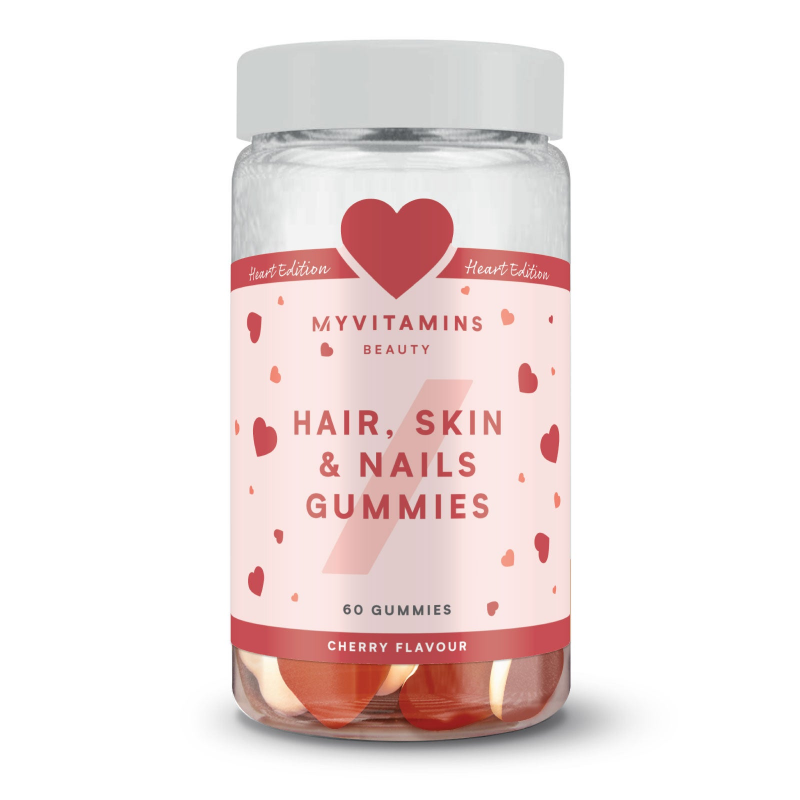Hair, Skin & Nails Fruchtgummis – Geschichtetes Herz - 60Gummibärchen - Kirsche