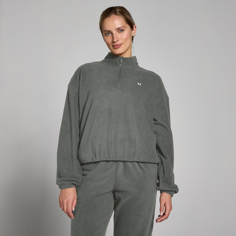 MP Damen Fleece mit 1/4-Reißverschluss und Trichterkragen – Gunmetal - L – Bild 1 von 4