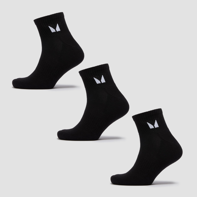 MP Unisex Ankle Socks (3 Pack) - Black - UK 6-8 – Bild 1 von 4